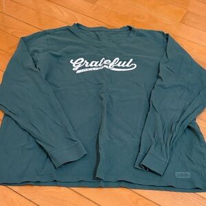 Life Is Good Forest Green Grateful Long Sleeve Tee